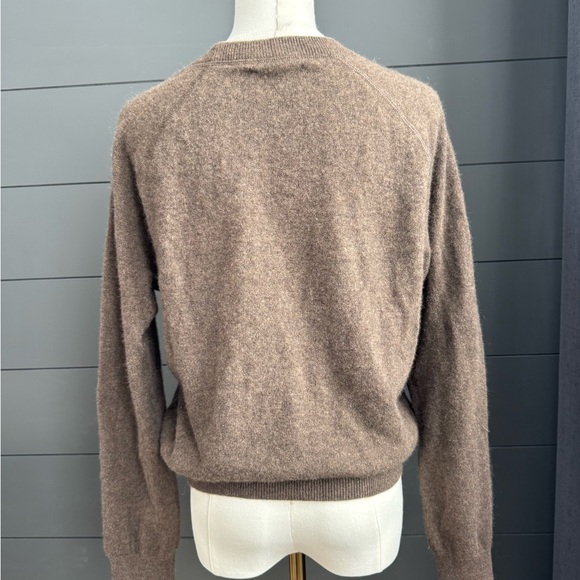 Quince 100% Mongolian Cashmere Soft Brown Crew Neck Sweater size Large - Picture 3 of 9
